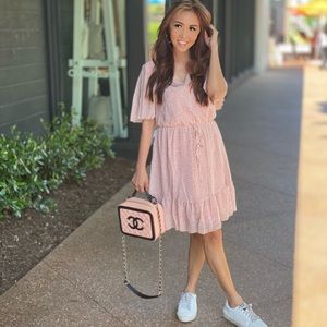 Summer Short Sleeve V Neck Ruffle Dress